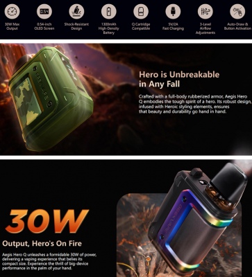 Geek Vape Aegis Hero Q 30W 1300mAh KIT (Black)